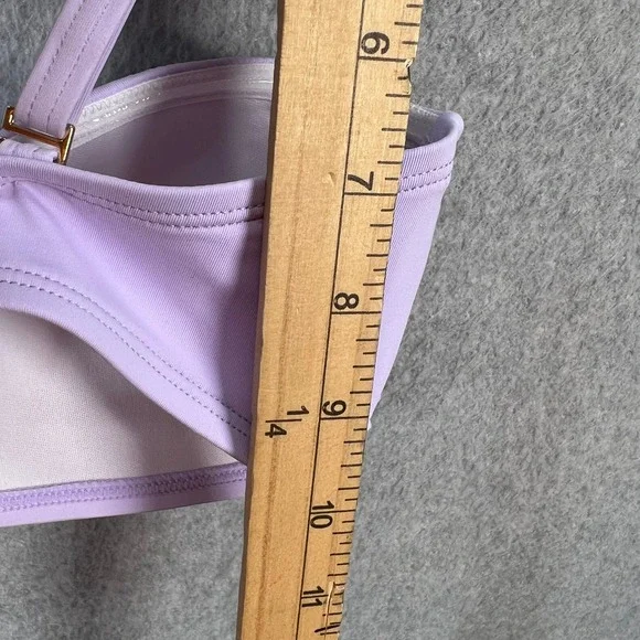 Lilly Pulitzer Lavender Rosette Bandeau Bikini Top Purple Floral Size 6 - Picture 7 of 7